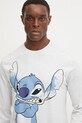United Colors of Benetton camasa cu maneca lunga din bumbac LILO&STITCH gri 3VR54M01X