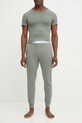 United Colors of Benetton pantaloni pijama bumbac uni verde 30964F00V
