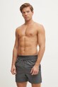 Plavkové šortky Calvin Klein KM0KM01104 sivá SS25