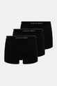 Calvin Klein Underwear pamut boxeralsó 3 db dzsörzé fekete 000NB4003A