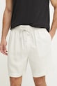 Calvin Klein Underwear szorty piżamowe lniane tkanina beżowy LV00NM2888