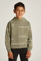 Detská bavlnená mikina Calvin Klein Jeans 0 potlač zelená IB0IB02381.116.PPYA