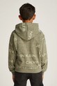 Detská bavlnená mikina Calvin Klein Jeans 0 zelená IB0IB02381.116.PPYA