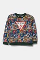 Guess bluza bawełniana dziecięca nadruk zielony N5RQ03.KA6R4.PPYA