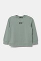 Дитяча бавовняна кофта EA7 Emporio Armani бавовна зелений 7B000025.AF10380
