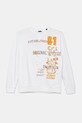 Guess hanorac de bumbac pentru copii imprimeu alb L5GQ01.KA6R4.PPYA