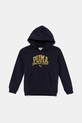 Puma bluza bawełniana dziecięca CLASS Hoodie TR nadruk granatowy 685798