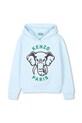 Детская хлопковая кофта Kenzo Kids с капюшоном голубой K61127.114.150