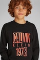 Calvin Klein Jeans gyerek melegítőfelső pamutból pamut fekete IB0IB02463.PPYA
