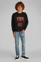 Calvin Klein Jeans gyerek melegítőfelső pamutból IB0IB02463.PPYA fekete