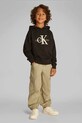 Detská mikina Calvin Klein Jeans s elastanom čierna IB0IB02464.104.116.PPYA