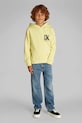 Detská bavlnená mikina Calvin Klein Jeans bavlna žltá IB0IB02469.116.PPYA