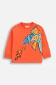 Coccodrillo bluza bawełniana dziecięca nadruk pomarańczowy WC5143101DBK