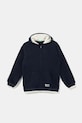 Dječja pamučna dukserica United Colors of Benetton natpis mornarsko plava 3BC1C504U.G.Seasonal