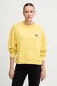 Памучен суичър Tommy Jeans жълт DW0DW19408