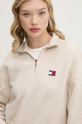 Хлопковая кофта Tommy Jeans бежевый DW0DW19410