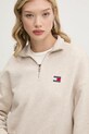 Bavlněná mikina Tommy Jeans béžová DW0DW19410