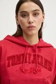 Bavlnená mikina Tommy Jeans červená DW0DW19413
