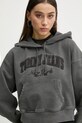 Βαμβακερή μπλούζα Tommy Jeans με κουκούλα γκρί DW0DW19413