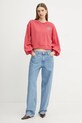 Pinko felpa in cotone 102827.A2G8 rosa SS25