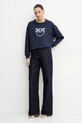 Pinko hanorac de bumbac 100534.A2G8 bleumarin SS25