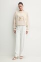 Pinko hanorac de bumbac 104618.A2CZ bej SS25