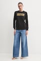Βαμβακερή μπλούζα Versace Jeans Couture 78HAIT06.CF01T μαύρο SS25