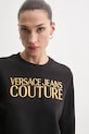 Βαμβακερή μπλούζα Versace Jeans Couture μαύρο 78HAIT06.CF01T