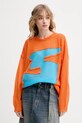 Пуловер с вълна MM6 Maison Margiela оранжев S52HL0040.M13088