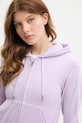 Juicy Couture bluza rozpinana z kapturem damska bawełniana ROBERTSON CLASS fioletowy JCAP176
