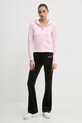 Βελούδινη μπλούζα Juicy Couture JCWAS125302 ροζ SS25