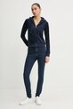 Βελούδινη μπλούζα Juicy Couture JCWAS125302 σκούρο μπλε SS25