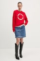Tommy Jeans bluza DW0DW21770 rosu SS25