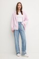 United Colors of Benetton hanorac de bumbac 3UNID500R roz SS25