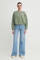 American Vintage bluza IZU03AE25 zielony SS25