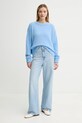 American Vintage pulover de lana VITO18EE25 albastru SS25