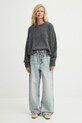 American Vintage sweter wełniany VITO18EE25 szary SS25