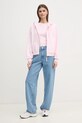 Хлопковая кофта Tommy Hilfiger WW0WW44632 розовый SS25