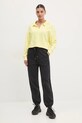 Dkny felpa in cotone DP5T1243 giallo SS25