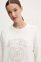 Памучен пуловер Dkny бял DP5R6022