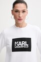 Karl Lagerfeld hanorac de bumbac alb ASW20006