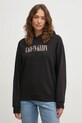 Хлопковая кофта Calvin Klein Jeans с капюшоном чёрный J20J225579