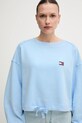 Oblačila Bombažen pulover Tommy Jeans DW0DW21344 modra