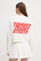 Tommy Jeans bluza bawełniana nadruk biały DW0DW21345
