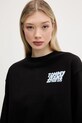 Bombažen pulover Tommy Jeans črna DW0DW21345