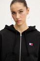 Памучен суичър Tommy Jeans черен DW0DW21355