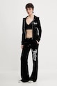Velúrová mikina Juicy Couture ROBERTSON CAVIAR JCBAS125805 čierna SS25