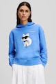 Karl Lagerfeld bluza bawełniana nadruk niebieski A2W20070