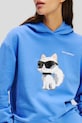 Odzież Karl Lagerfeld bluza bawełniana A2W20070 niebieski