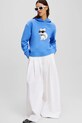 Karl Lagerfeld bluza bawełniana niebieski A2W20070